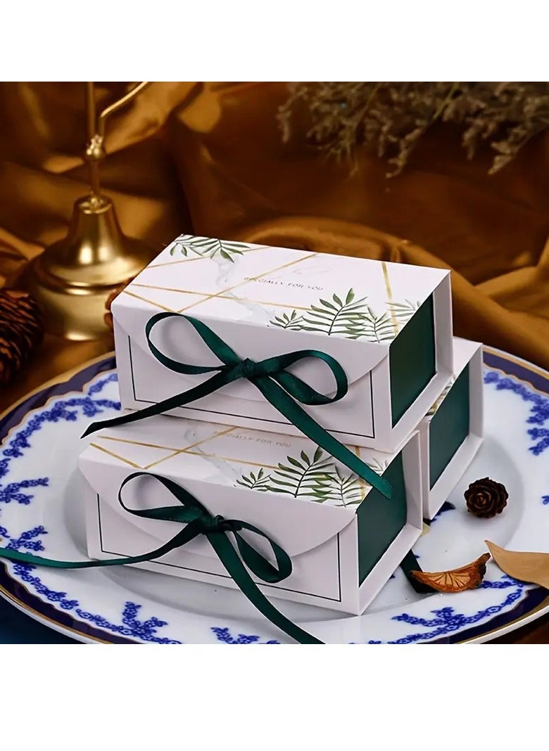 Generic 20pcs Elegant Dark Green Gift Boxes with Ribbon – Perfect for Birthdays, Weddings, Baby Showers, Anniversaries, Christmas, New Year, and Festive Celebrations – Ideal for Chocolates, Cookies, Cakes, Party Favors, and Customizable Gifts  - Image 1