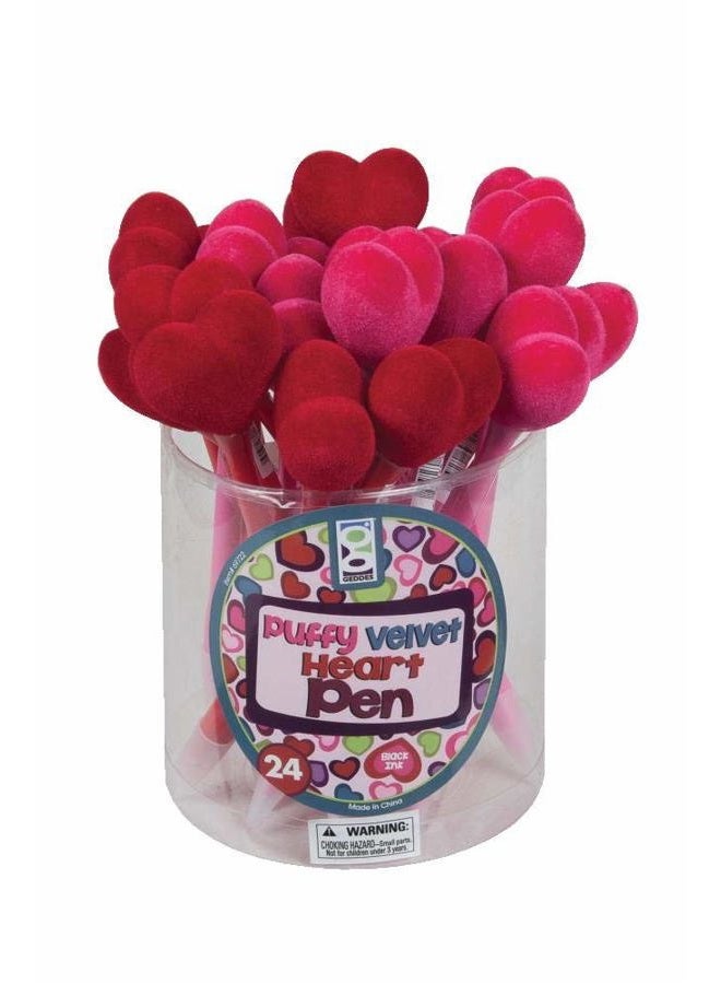 Geddes Raymond Puffy Velvet Heart Pen, 24 Pack (69722) - Image 2