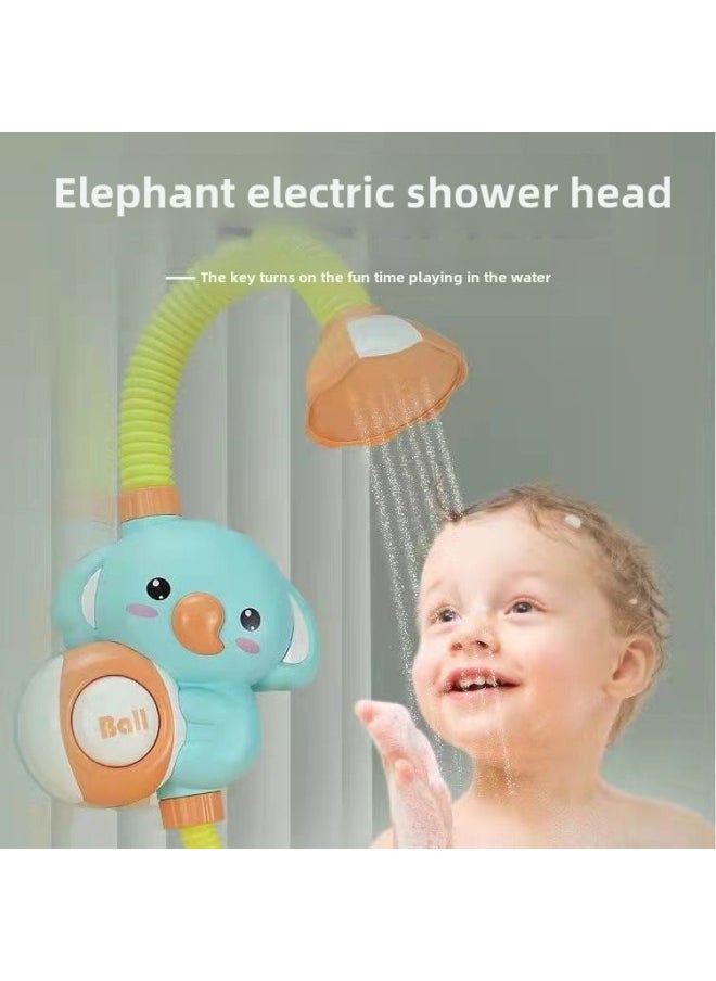 Generic - Children's Bath Toy Elephant Koala Electric Shower Sprinkler Water Sprinkling Bath Internet Red Same-Specifications:Green Elephant Shower Battery Version + Electric Crab Bubble Machine - Image 1