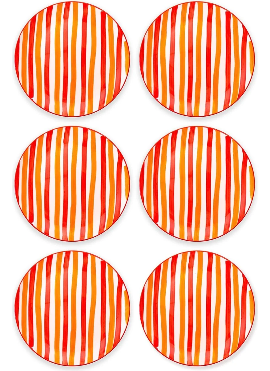 The Mia Joy Serving Plate Set of 6 Red 26 cm