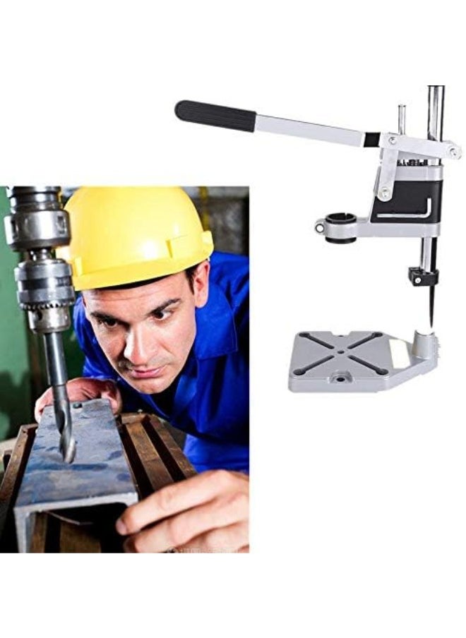 klarako - Drill Stand for Hand Drill, Universal Bench Clamp Drill Press Floor Stand Workbench Repair Tool for Drilling Collet Workshop,Single Hole Aluminum Base - Image 1