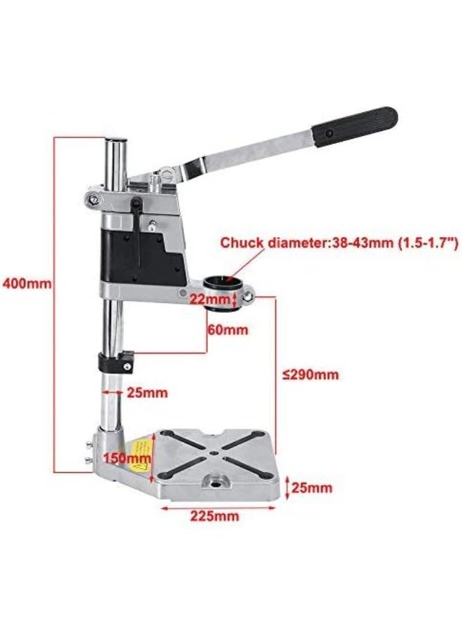 klarako - Drill Stand for Hand Drill, Universal Bench Clamp Drill Press Floor Stand Workbench Repair Tool for Drilling Collet Workshop,Single Hole Aluminum Base - Image 1