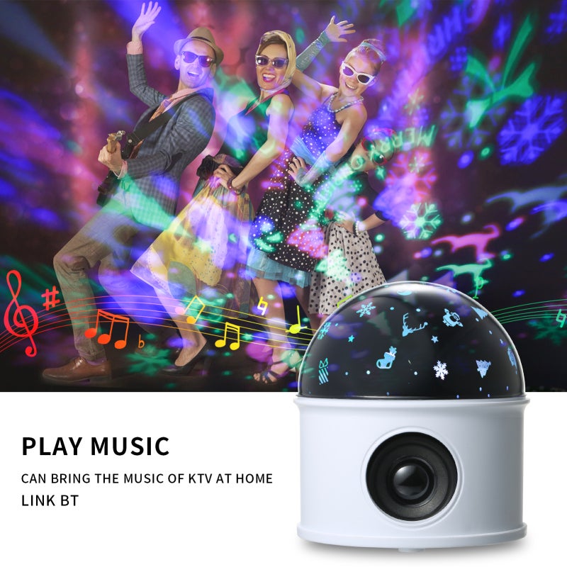 LEDs Ball Light Projector Light BT Music Speaker Player 360° Rotation Projector for Bedroom DJ Party Lamp USB Powered Projector Night Light - Image 4