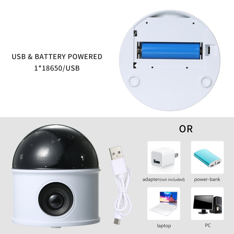 LEDs Ball Light Projector Light BT Music Speaker Player 360° Rotation Projector for Bedroom DJ Party Lamp USB Powered Projector Night Light - Image 5