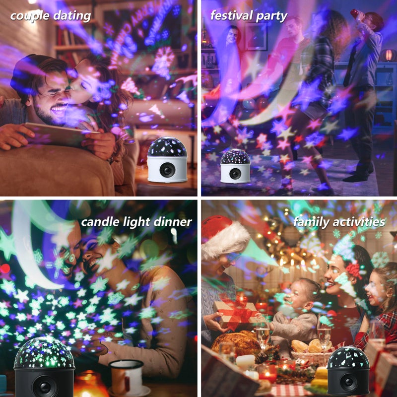 LEDs Ball Light Projector Light BT Music Speaker Player 360° Rotation Projector for Bedroom DJ Party Lamp USB Powered Projector Night Light - Image 2