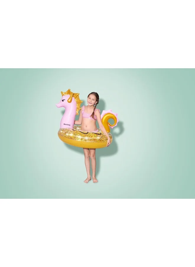 بست واي 45" X 41" Glitter Seahorse Swim Ring 115x104cm