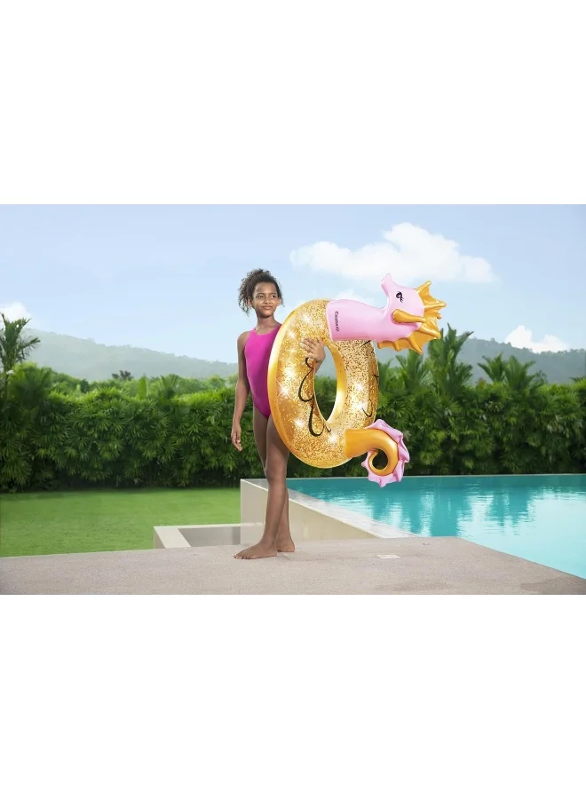 بست واي 45" X 41" Glitter Seahorse Swim Ring 115x104cm