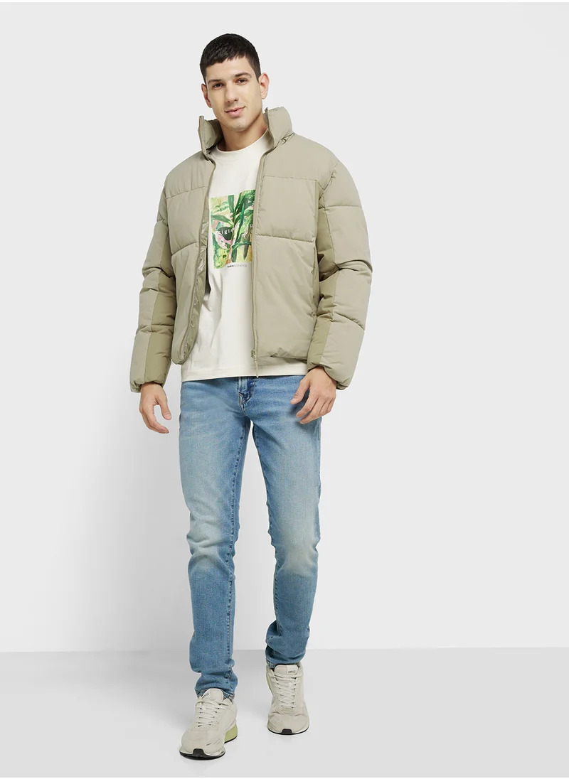 JACK & JONES Zip Through Puffer Jacket