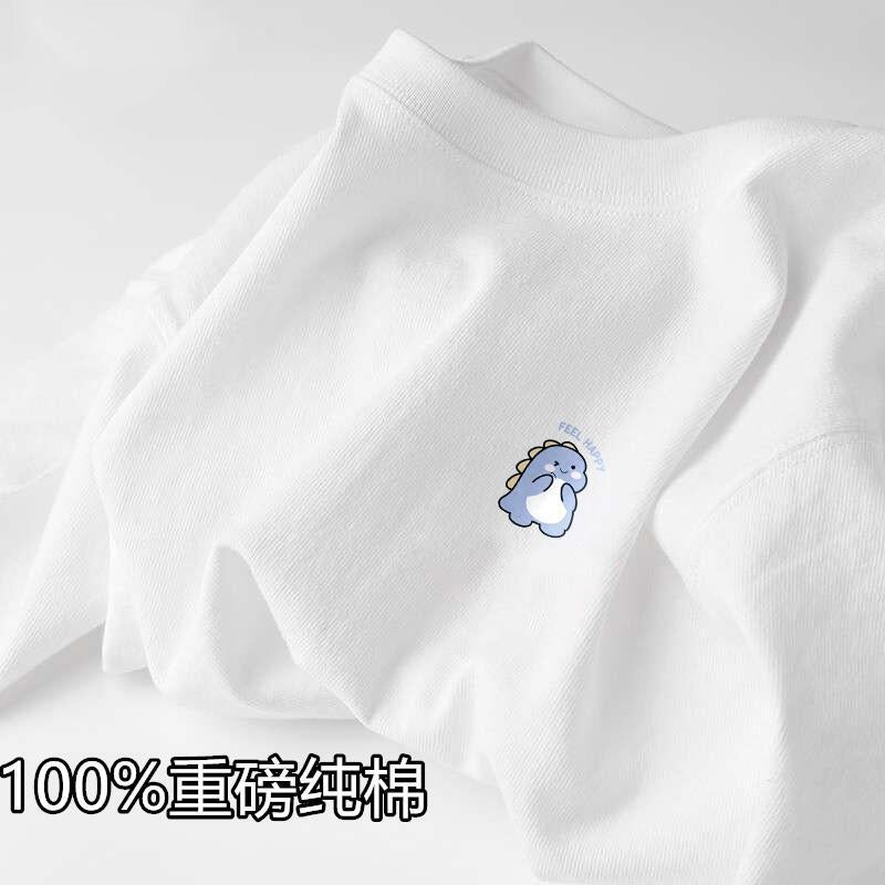 Xinjiang Cotton Short-Sleeved T-Shirt Men'S And Women'S Same Style Fresh Simple White Bottoming Shirt Ins Summer Loose Half-Sleeved T-Shirt - Image 1