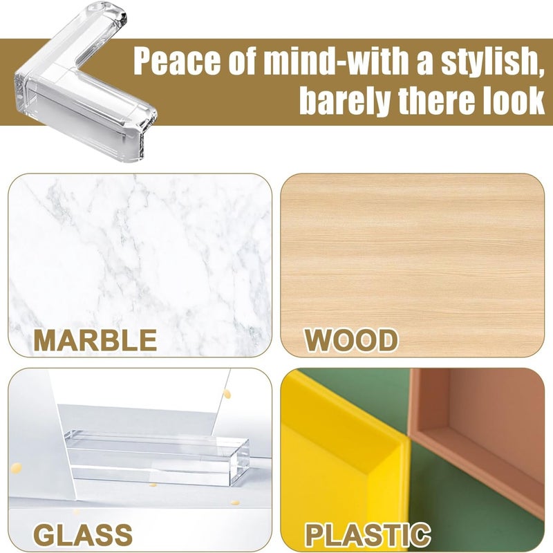 Baby protection corner protective cover transparent table corner anti-collision strip transparent color  16PC - Image 5