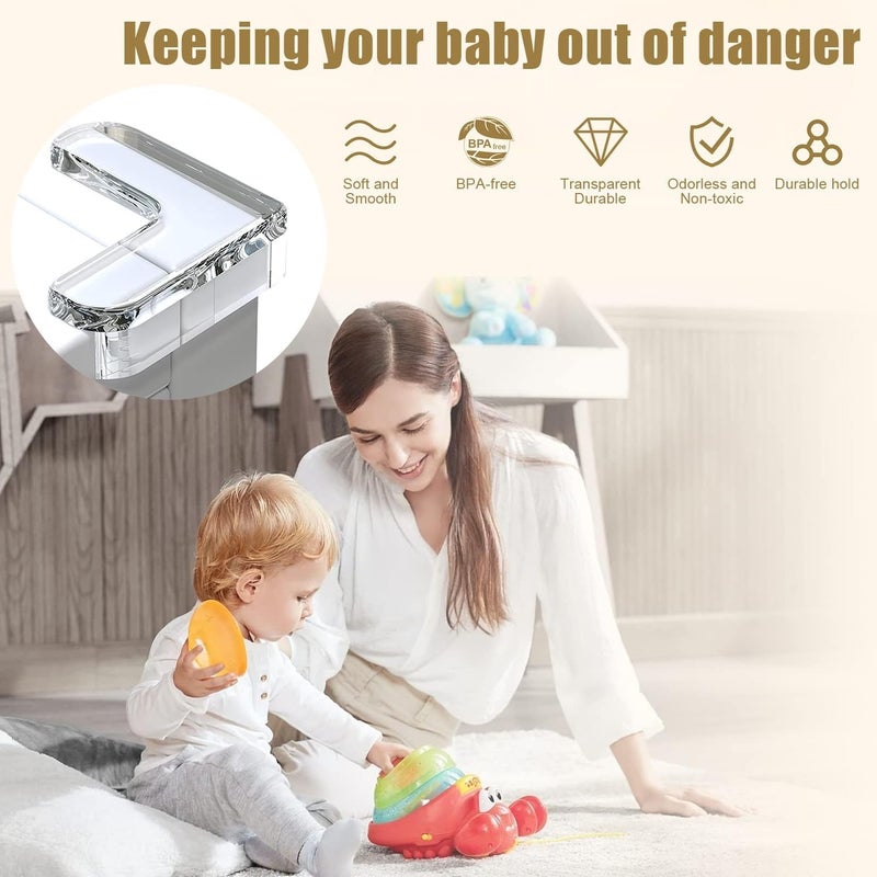 Baby protection corner protective cover transparent table corner anti-collision strip transparent color  16PC - Image 3