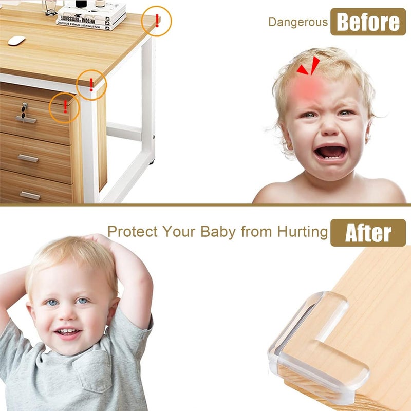 Baby protection corner protective cover transparent table corner anti-collision strip transparent color  16PC - Image 4