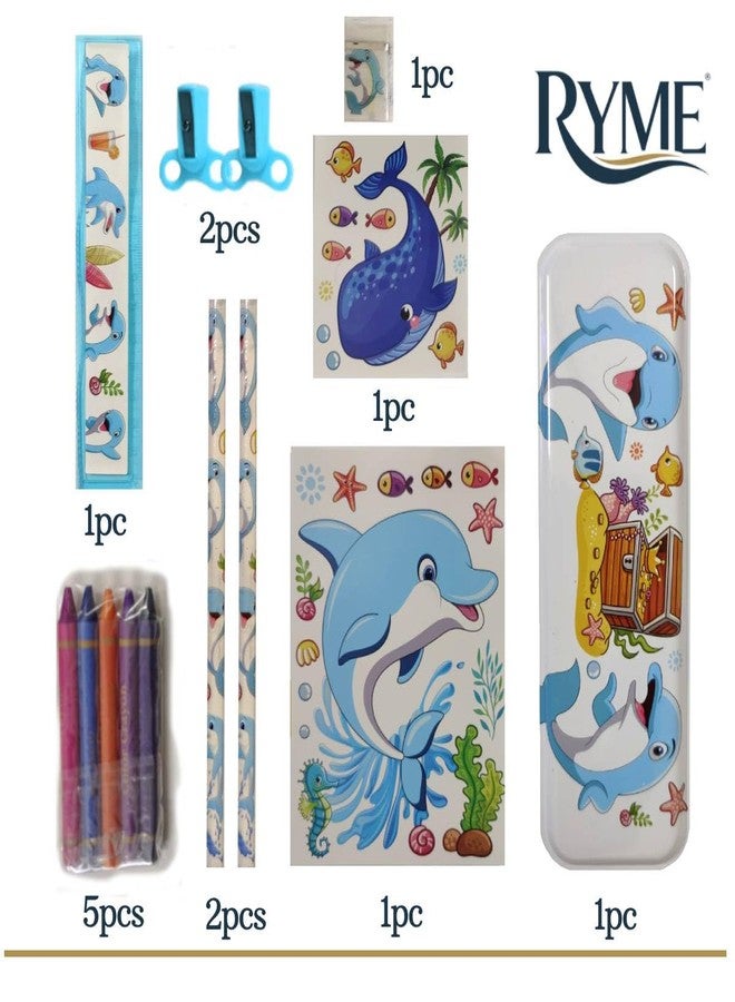 Ryme Stationery Kit for School - Value Pack of 8 Essential Stationery Items Gift Set With 3 Pencils,1 Diary,1 Pencil Box,1Scale,1 Rubber,1sharpner for Kids, Students & Gifting Use - Image 4