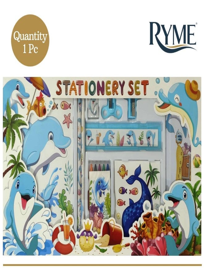 Ryme Stationery Kit for School - Value Pack of 8 Essential Stationery Items Gift Set With 3 Pencils,1 Diary,1 Pencil Box,1Scale,1 Rubber,1sharpner for Kids, Students & Gifting Use - Image 3