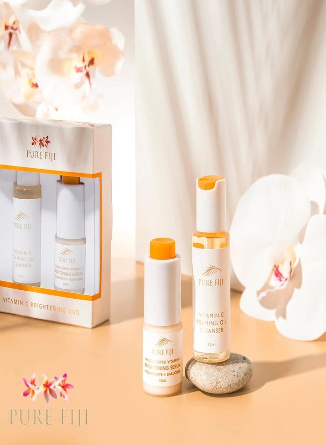 Pure Fiji Vitamin C Brightening Duo Kit - Foaming Oil and Brightening Vitamin C Face Serum - Anti Aging Anti-Wrinkle Facial Serum Gentle Foaming Oil, Antioxidant Serum, for All Skin Types - Image 4