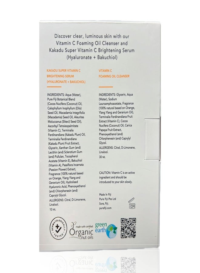 Pure Fiji Vitamin C Brightening Duo Kit - Foaming Oil and Brightening Vitamin C Face Serum - Anti Aging Anti-Wrinkle Facial Serum Gentle Foaming Oil, Antioxidant Serum, for All Skin Types - Image 5