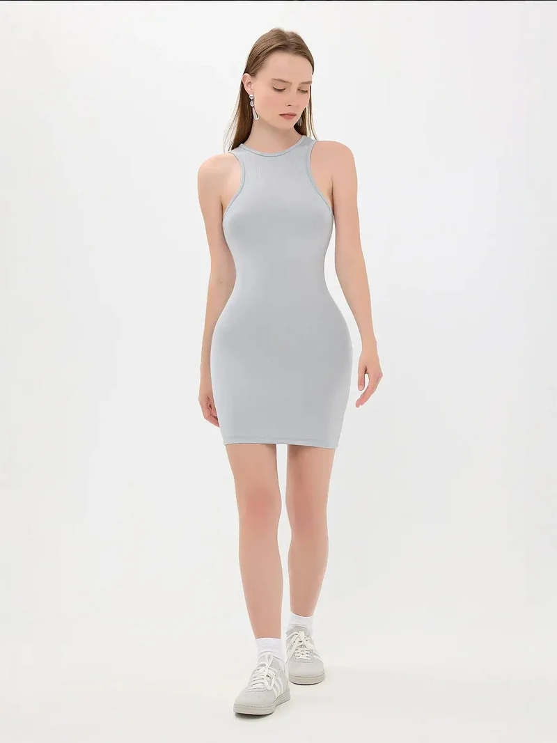 Halter Neck Sleeveless Mini Bodycon Dress