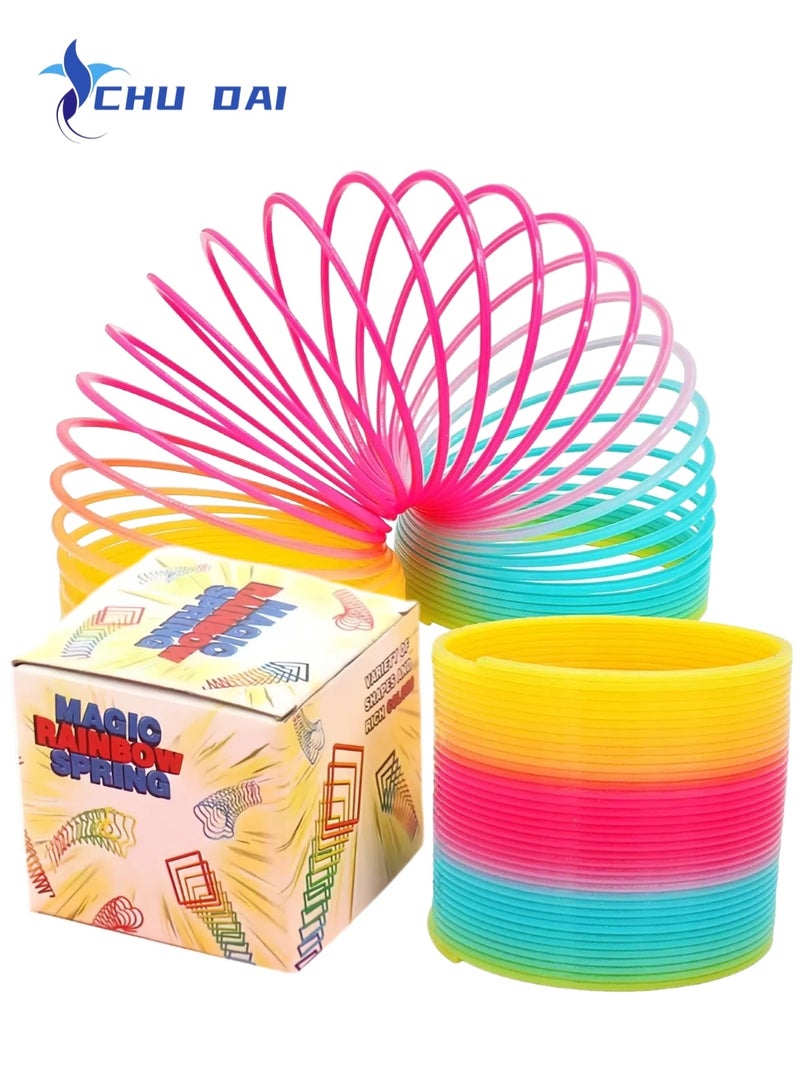 CHU DAI 6CM Diameter Walking Spring Toy, Plastic Rainbow Giant Slinky, Fidget Toy, Kids Toys for Ages 5 Up - Image 1