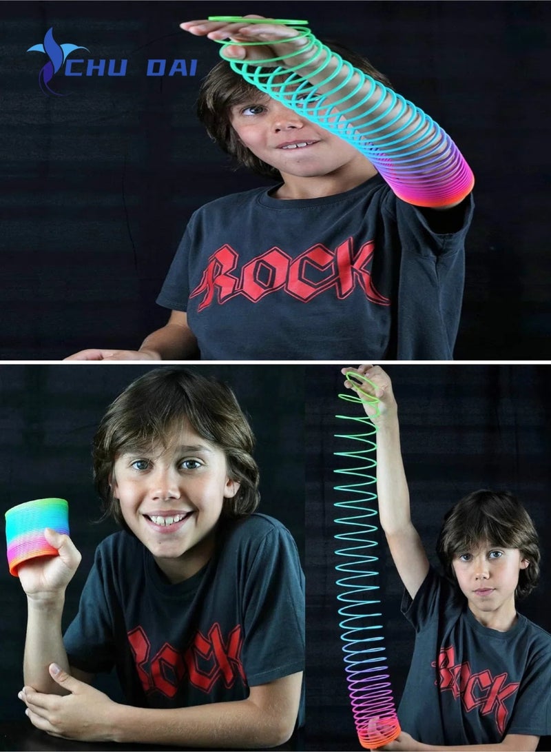 CHU DAI 6CM Diameter Walking Spring Toy, Plastic Rainbow Giant Slinky, Fidget Toy, Kids Toys for Ages 5 Up - Image 4