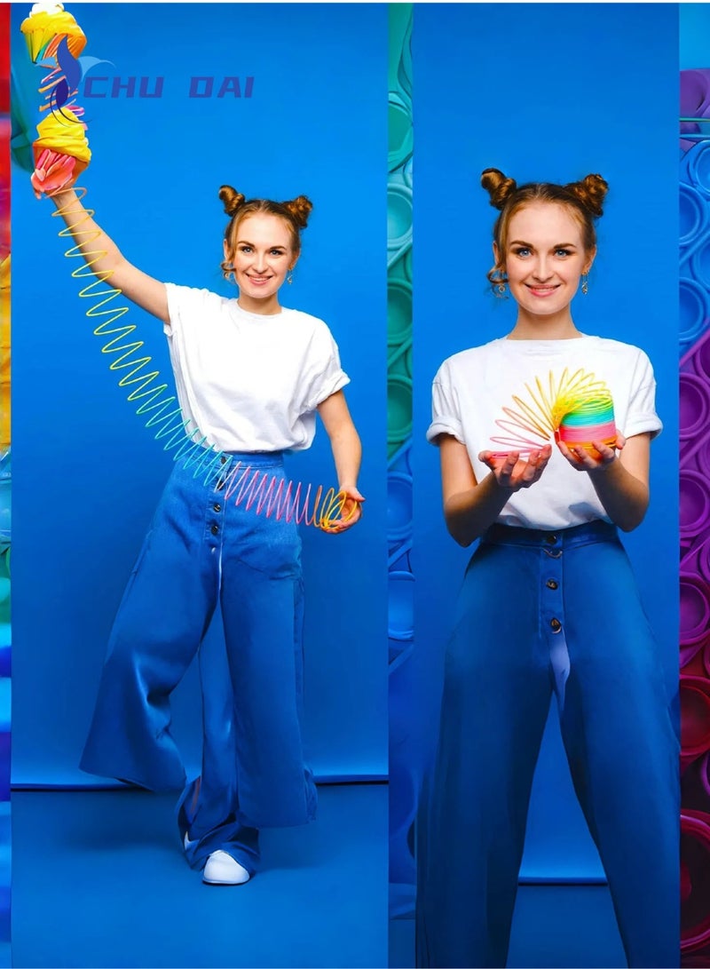 CHU DAI 6CM Diameter Walking Spring Toy, Plastic Rainbow Giant Slinky, Fidget Toy, Kids Toys for Ages 5 Up - Image 5