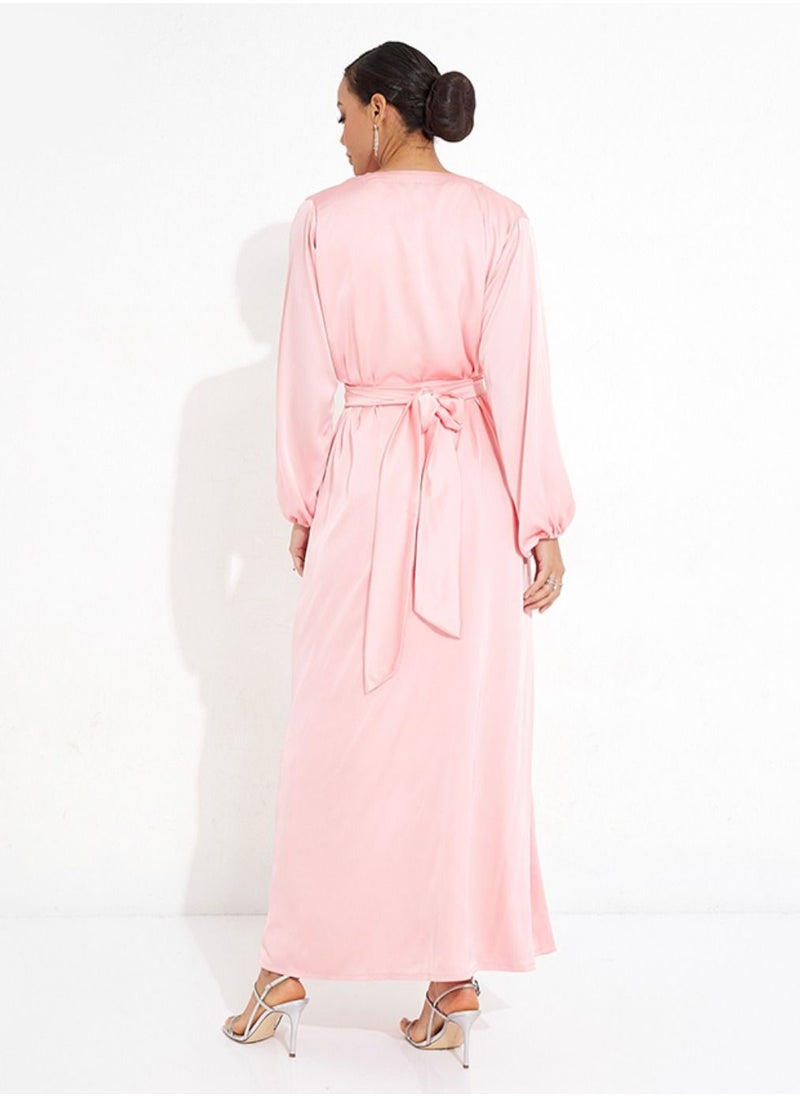 Rosette Abaya - Bright Pink Abaya - Image 1