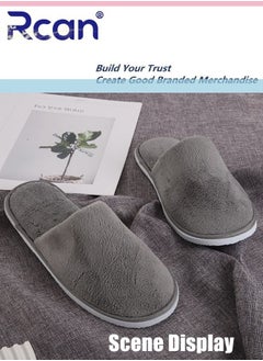 Rcan 5 Pairs Disposable Adult Guests Slippers, Closed Toe Bulk for Shoeless Home Multicolor Cotton Slipper for Indoor Hotel SPA Travel  - Image 2