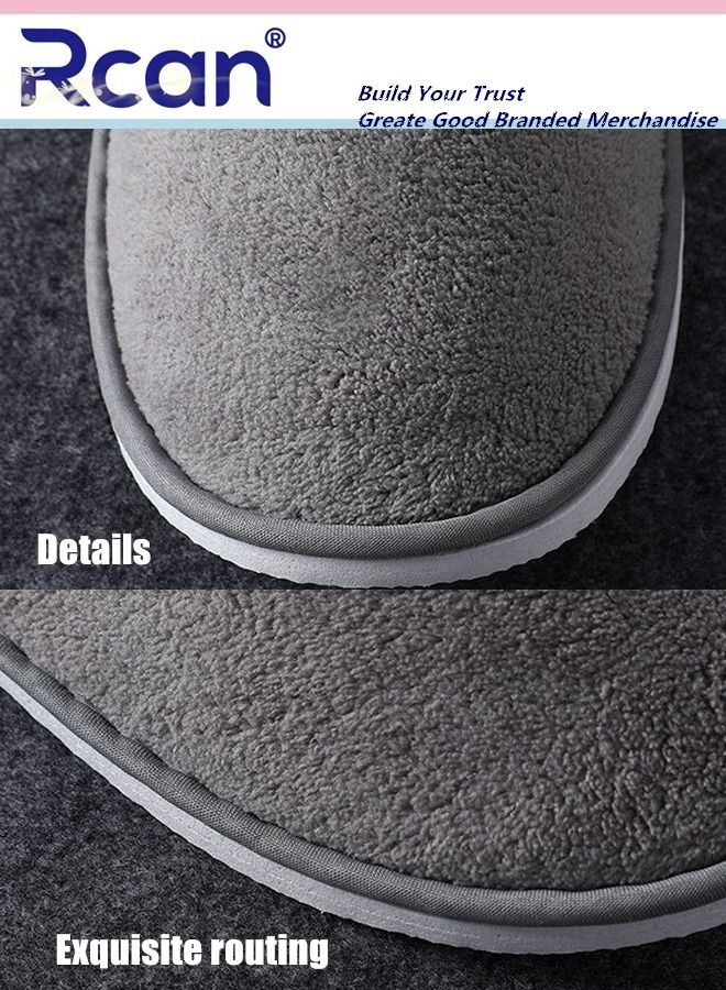 ركان 5 أزواج من شباشب الصوف المرجاني للاستعمال مرة واحدة، غير قابلة للانزلاق، سميكة ودافئة وقابلة للغسل، نعال سفر محمولة قابلة للتنفس من جلد الغزال الناعم للاستعمال مرة واحدة للجنسين مناسبة للفندق المنزلي - Image 4