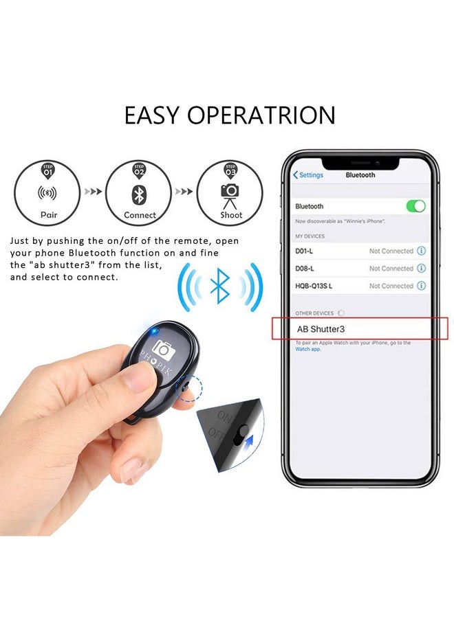 EszkozTA - Phone Camera Remote Control(2 Pack) For Photos & Videos Wireless Camera Remote Shutter Clicker Compatible With Iphone Android Phone Ipad Tablets With Adjustable Wrist Strap - Image 1