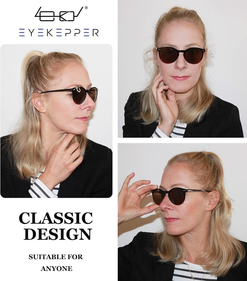 Eyekepper Key Hole Style Spring-Hinged Round Bifocal Sunglasses Sunshine Readers Black-Tortoise +1.00, Black-tortoise, +1.00 - Image 2
