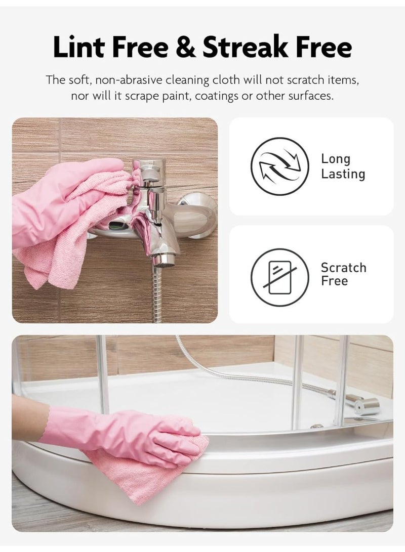 Microfiber Cleaning Cloth Roll, 20 Pieces, Paper Towels Reusable Grey Tear Away Towels, Washable Shop Rags, Microfiber Towels for Cars, Lint Free Rags for House, Kitchen, Window,25×25CM（PINK) - Image 4