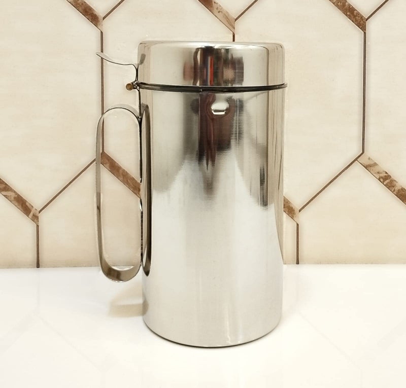 STEEPLE Stainless Steel Oil Dispenser 1 litre | Steel Oil Container | Oil Bottle | Oil Pot | With Nozzle | Steel Oil Can 1000 ml Pack Of 1 Silver - Image 3