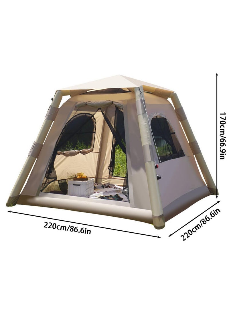 Loquat Inflatable Tent for Camping with Pump Moisture-Proof Pad Storage Bag Waterproof Easy Setup for 2-4 People Outdoor Camping - Image 5