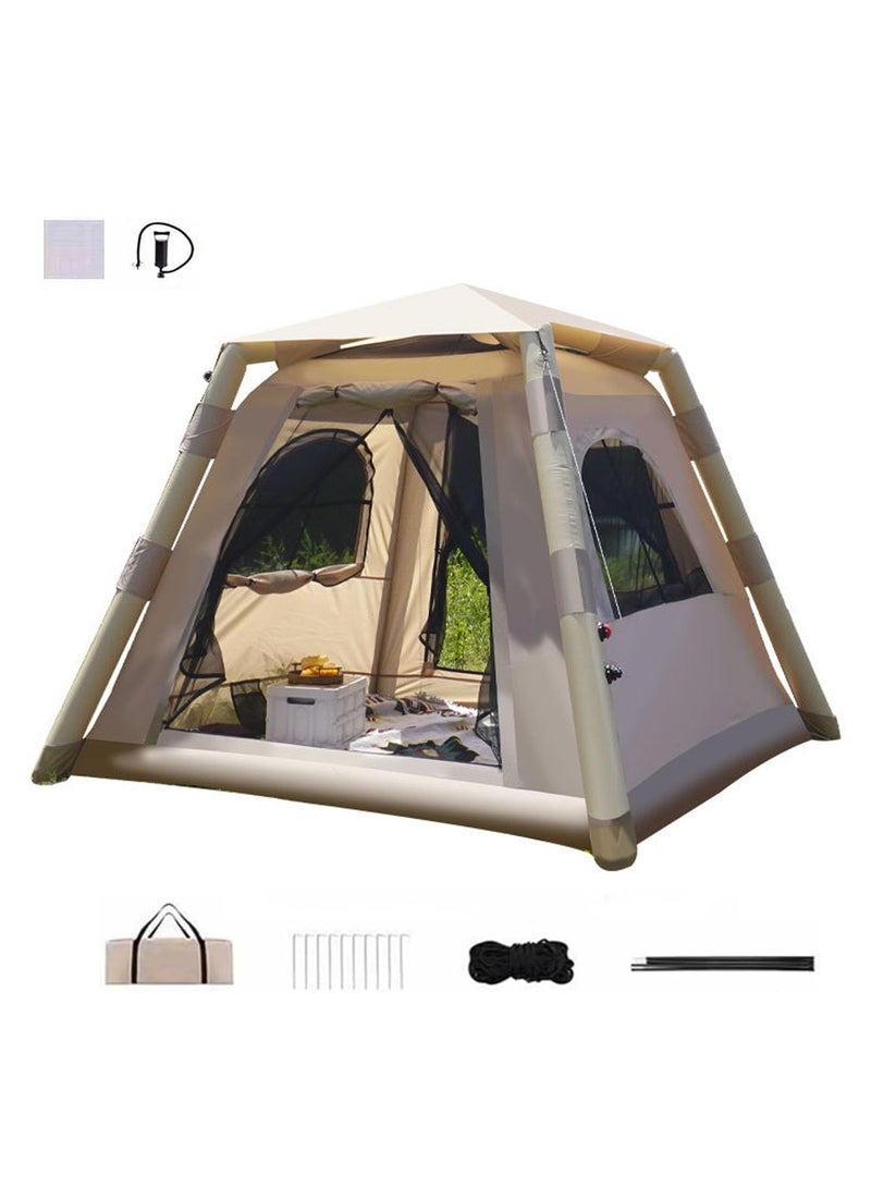 Loquat Inflatable Tent for Camping with Pump Moisture-Proof Pad Storage Bag Waterproof Easy Setup for 2-4 People Outdoor Camping - Image 1