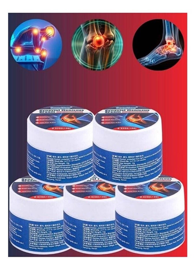 SUMIFUN 5-Piece Synovial Meniscus Pain Relief Cream, Joint Pain Relief Care Cream for Joint Care Treatment Gel Pain Relief Cream Joint and Bone Therapy Cream Soothing Joint Cream - Image 1