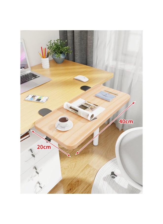 Desktop Extension Hand Support Computer Desk Desk Side Table Board Bracket Keyboard Dormitory Station Board Widened Folding Extension-Pattern:Black Bracket + Log 40*20*1.2  - Image 1