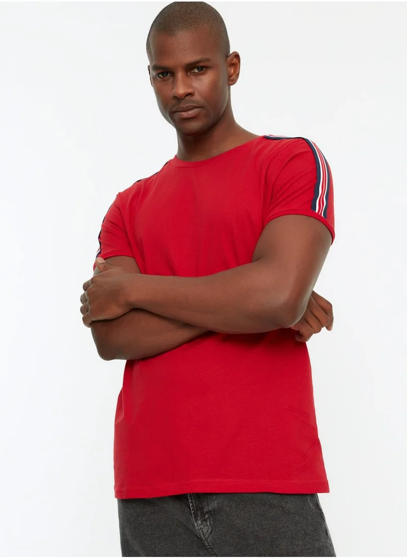 trendyol Shoulder Stripe Crew Neck T-Shirt