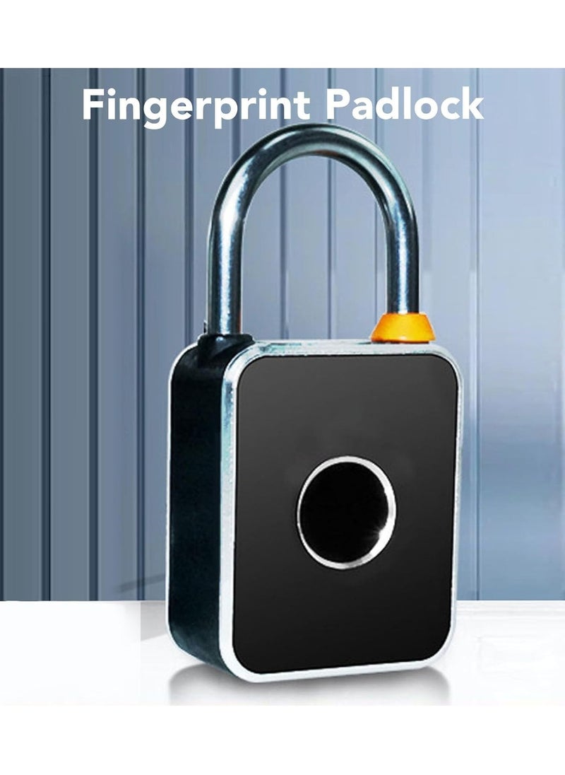 SYOSI - Fingerprint Padlock Dual Unlocking Methods, Fingerprint Lock of Sturdy Aluminum Alloy, Durable Locker Lock Enhanced Security for Cabinets Fitness Facilities Toolbox - Image 1