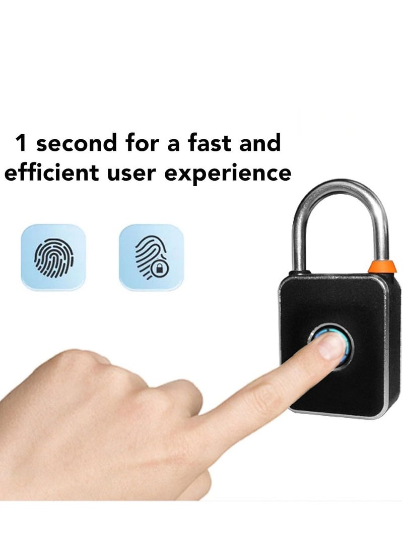 SYOSI - Fingerprint Padlock Dual Unlocking Methods, Fingerprint Lock of Sturdy Aluminum Alloy, Durable Locker Lock Enhanced Security for Cabinets Fitness Facilities Toolbox - Image 1
