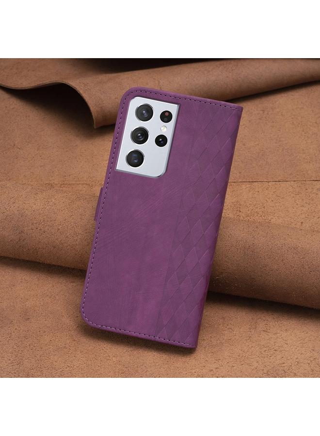 اس-توب جراب لهاتف Samsung Galaxy S21 Ultra 5G، جراب هاتف من الجلد المنقوش - Image 3