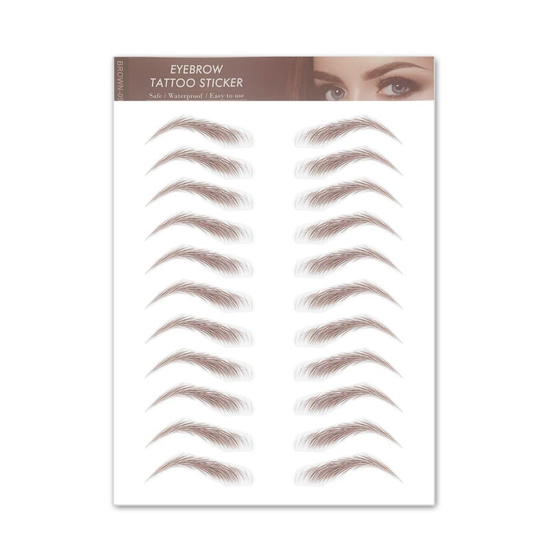Aaiffey Hairlike Authentic Eyebrows 4D Brown Natural Tattoo Eyebrow Stickers Waterproof Imitation Ecological Lazy for Woman  Man Makeup Tool 10 Pcs