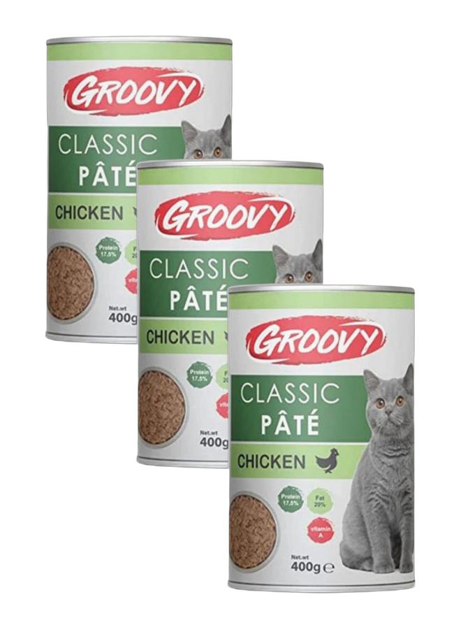 Groovy Classic Pate Adult Cat Wet Food Cans Chicken 400g Bundle - Image 1