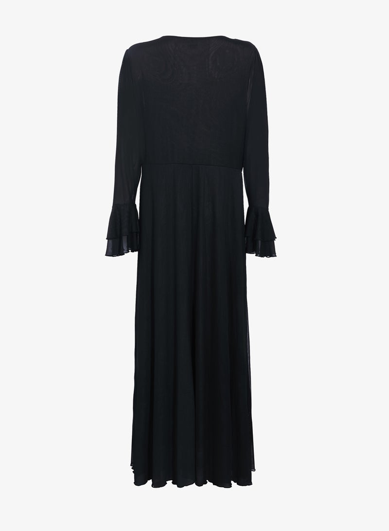 Ella Plus A-line Dress With Sheer Sleeves - Image 2