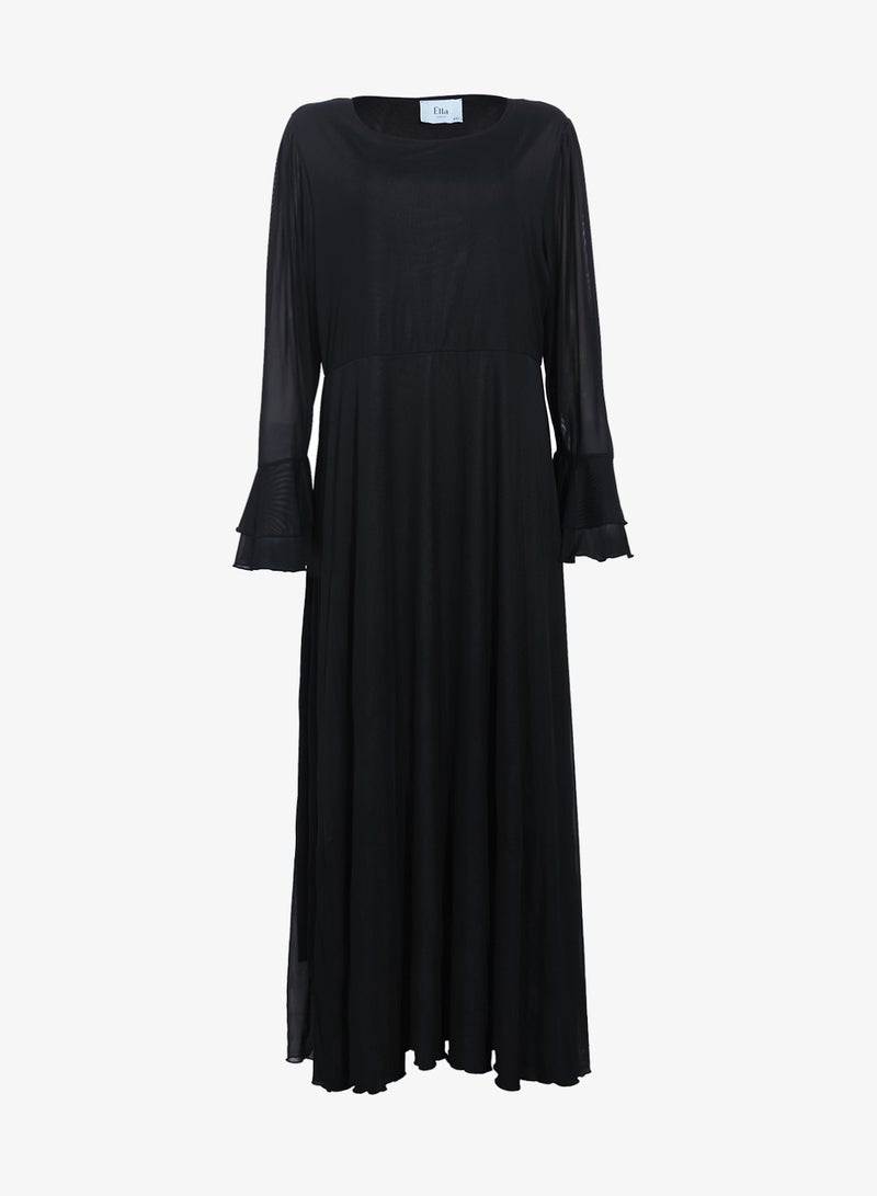 Ella Plus A-line Dress With Sheer Sleeves - Image 1
