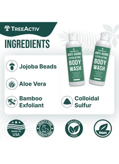 TreeActiv Antiaging Exfoliating Body Wash 8Oz All Natural Body Wash Women And Men Exfoliating Body Scrub Infused With Jojoba Beads Sulfur And Aloe Vera Shower Gel For All Skin Types 50 Uses  - Image 5