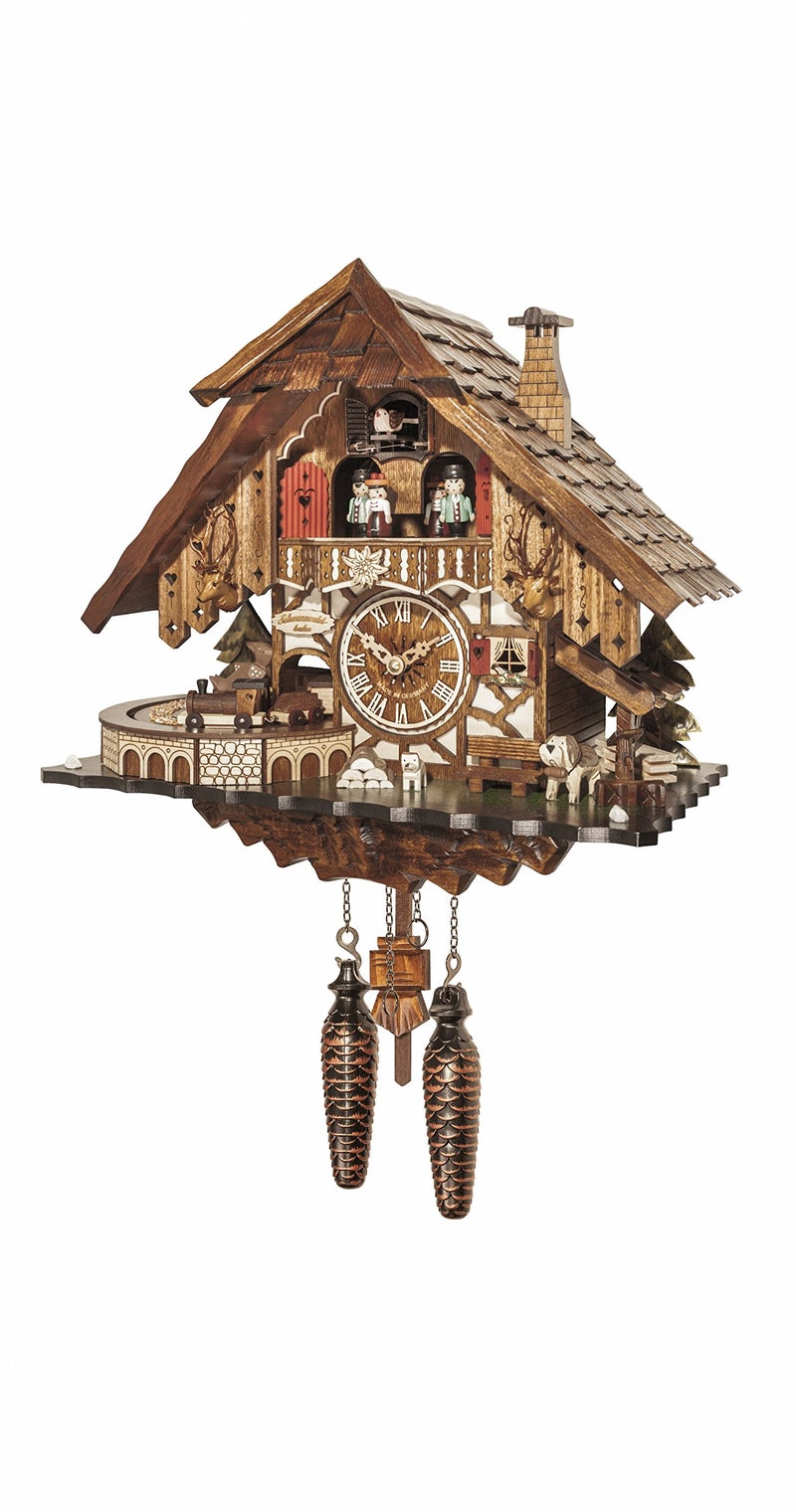 Engstler Quartz Cuckoo Clock Black Forest House with Music, Dancers and Moving Train EN 48710 QMT - Image 5