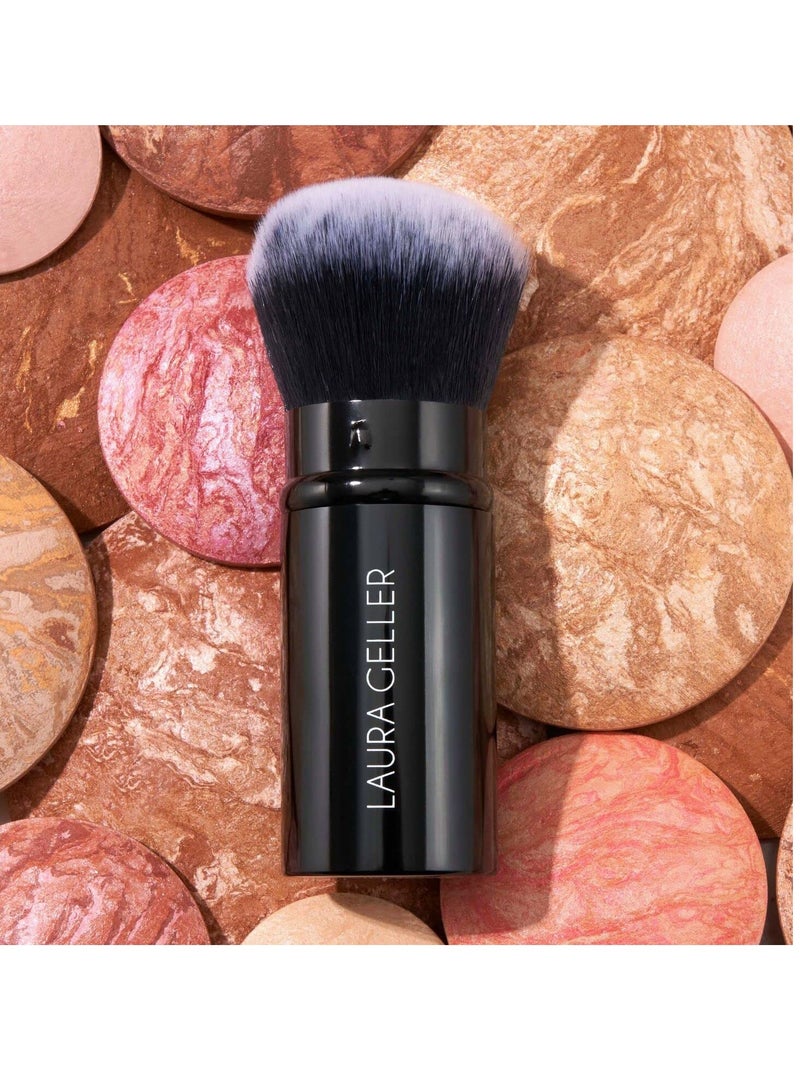 فرشاة مكياج قابلة للسحب من لورا جيلي مع غطاء، فرشاة كابوكي سوداء قابلة للسحب، مناسبة للمكياج السائل، الكريم والبودرة للوجه - Image 4