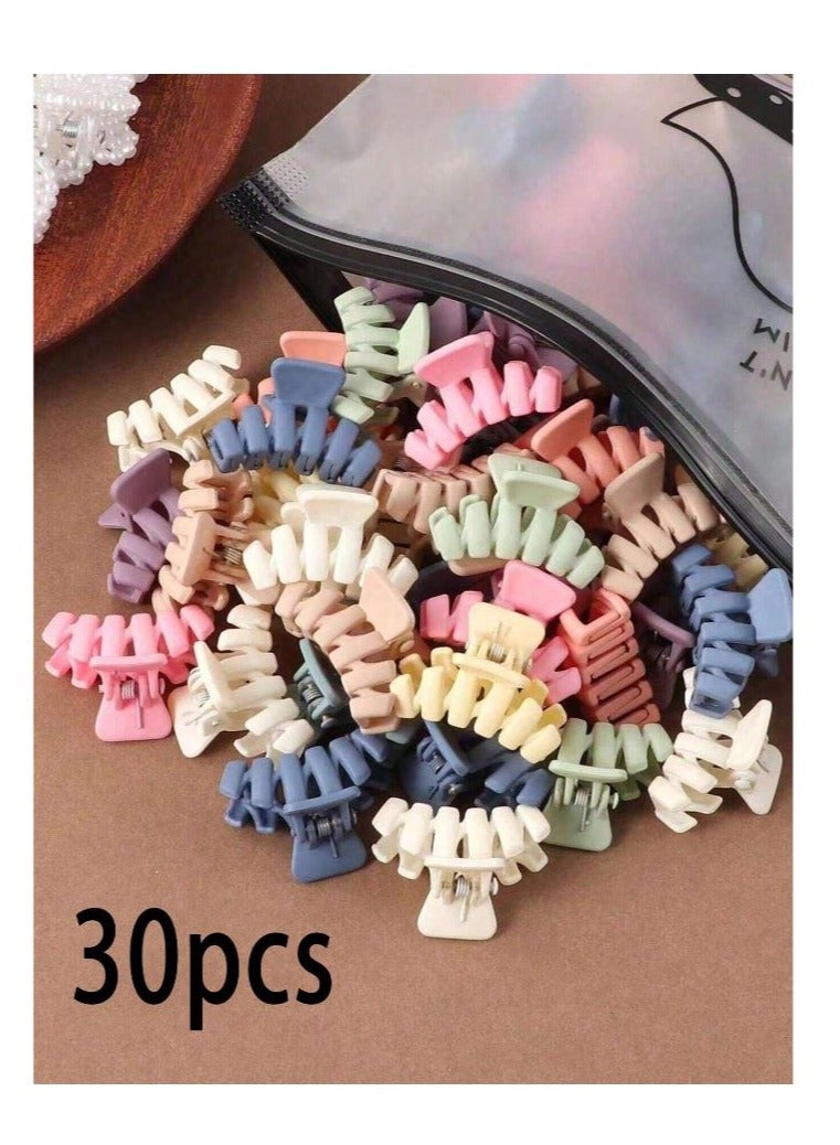 30pcs Mixed Color Mini Wave Shaped Hairclips with bag For High Ponytail, Bangs, Baby Hair, Side Clips, Headband Decor - Image 1