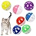 VOVIGGOL 12PCS 4CM Cat Toy Ball with Bell Pet Ball Kitten Toy with Bell Cat Jingle Balls for Cats Kitten Plastic Jingle Balls Pounce Chase Rattle Toys Random Color - Image 3