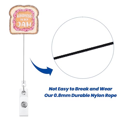 BVIIE Kindness is My Jam Funny Nurse Badge Reel, Retractable ID Card Medical Badge Holder with Alligator Clip, Work Badge Buddy for RN CNA MA Primary Care Psychiatry Doctor Nurse Nursing Student Teacher - Image 4