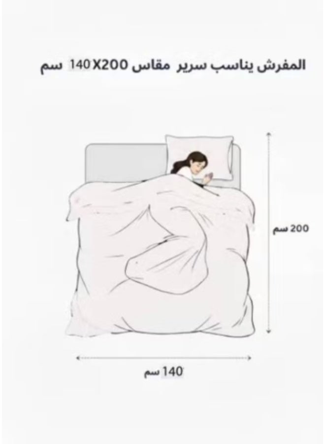 Twin size bed sheet set, 4 pieces – 170x230cm duvet cover with 140x200+30cm fitted sheet, elegant design that gives your room a touch of luxury - Image 5